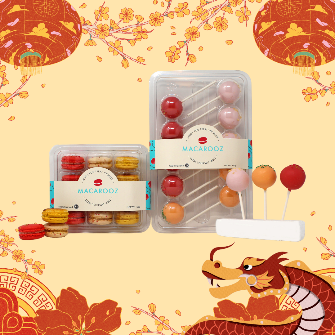 Lunar New Year Set C: 12ct Macarons + 10ct Mac Pops