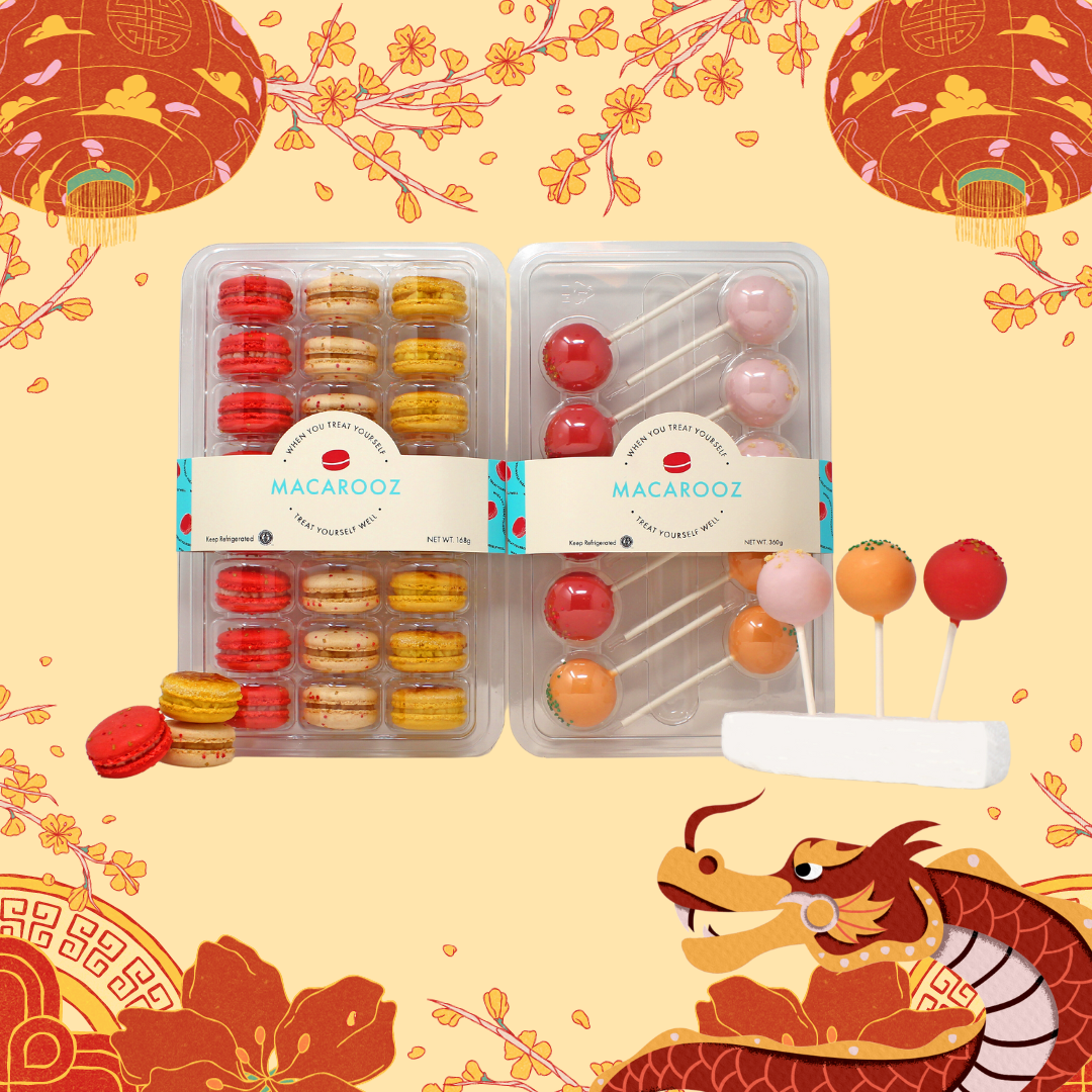Lunar New Year Set E: 24ct Macarons + 10ct Mac Pops