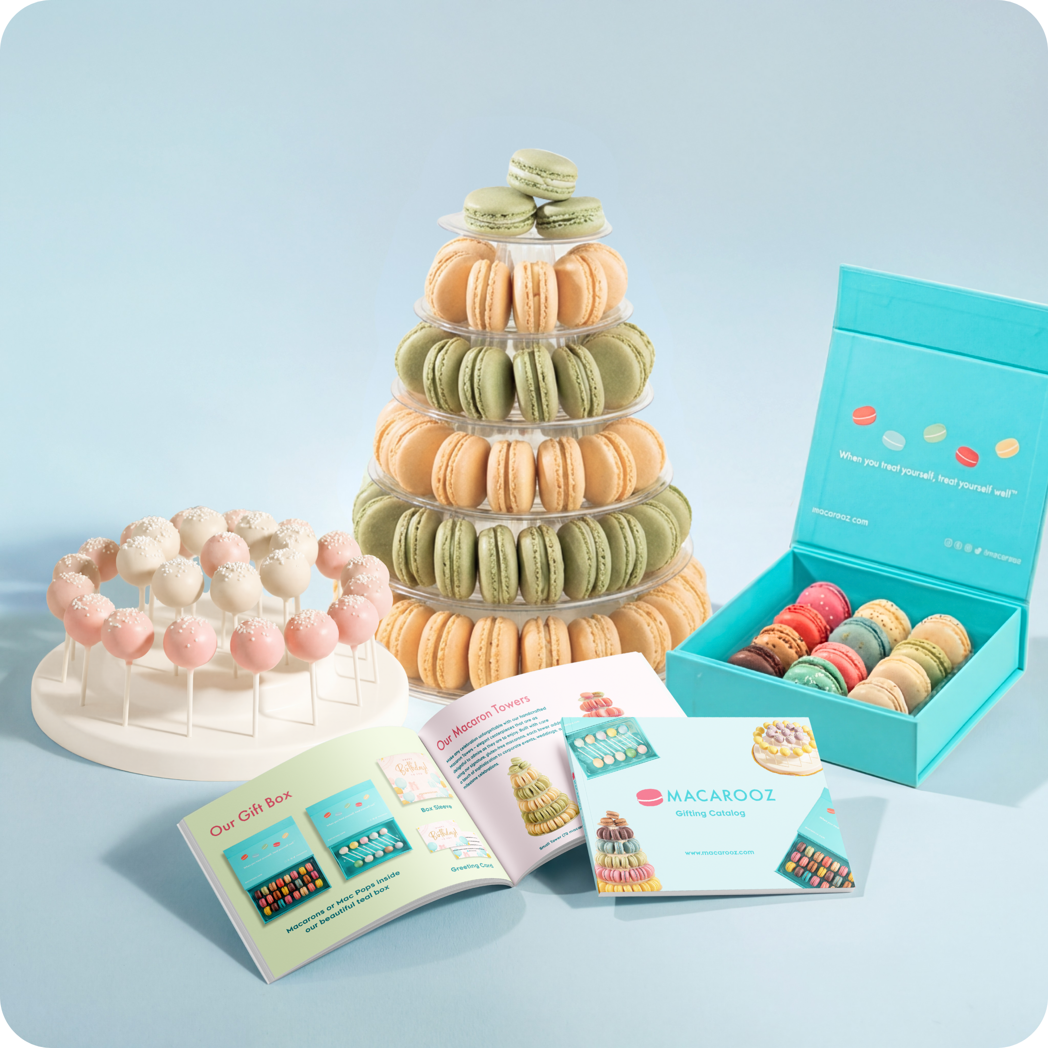 Macaron and Mac Pop Towers