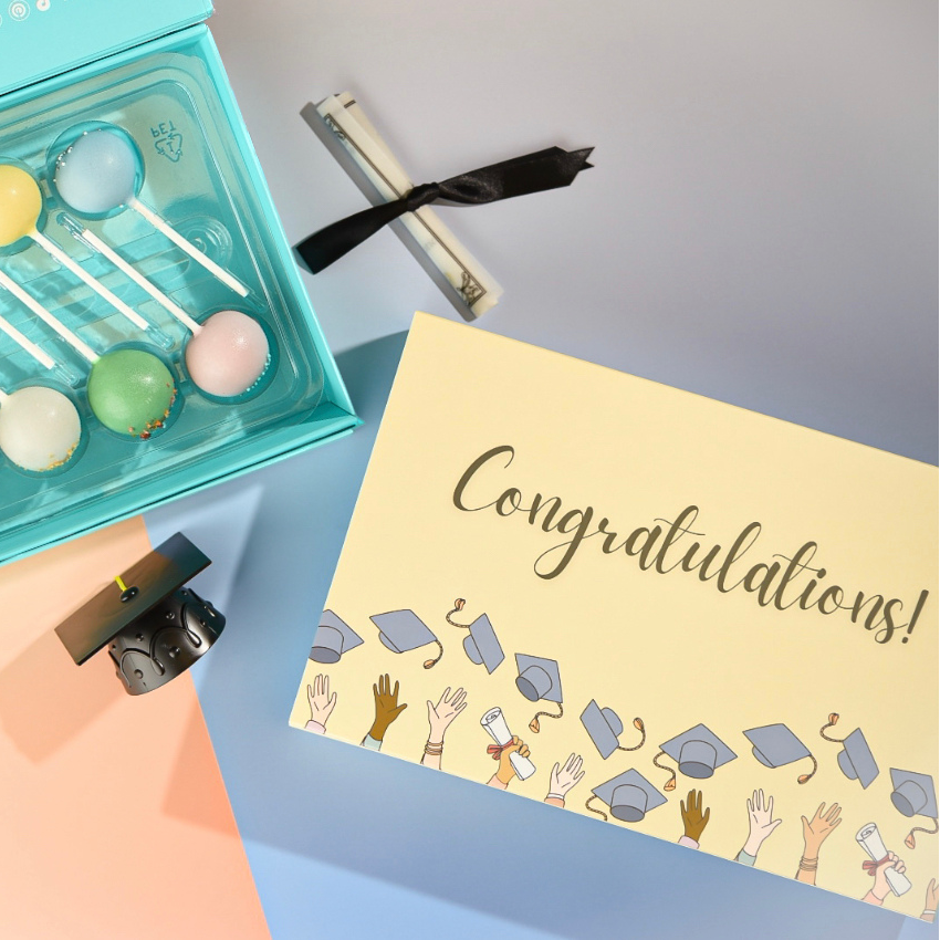 congrats grad card box Graduation Surprise Me Mac Pop Box