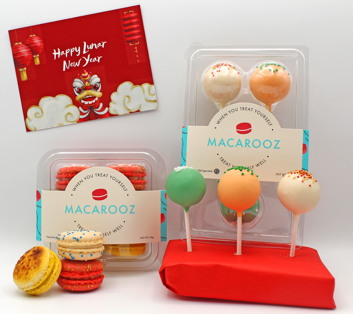 Lunar New Year Set 2 - 6ct Macarons + 3ct Mac Pops