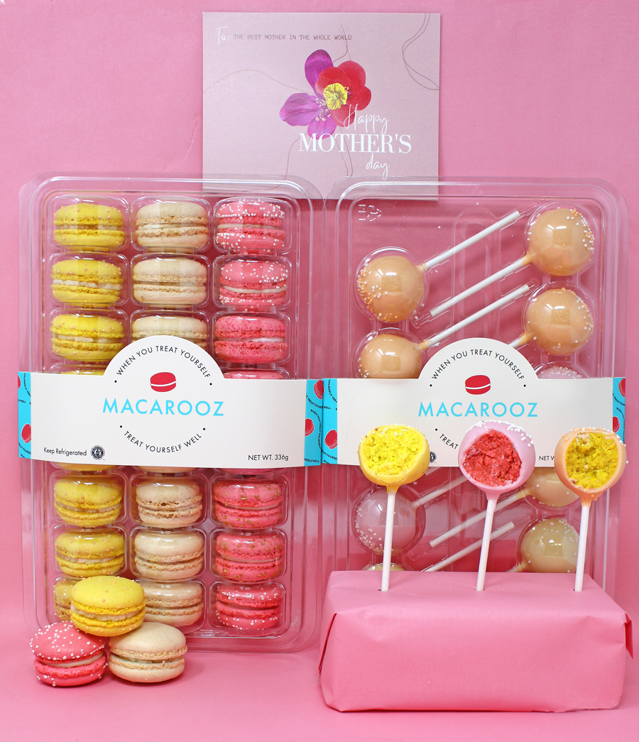 Mother&#39;s Day Set 5: 24ct Macarons + 10ct Mac Pops
